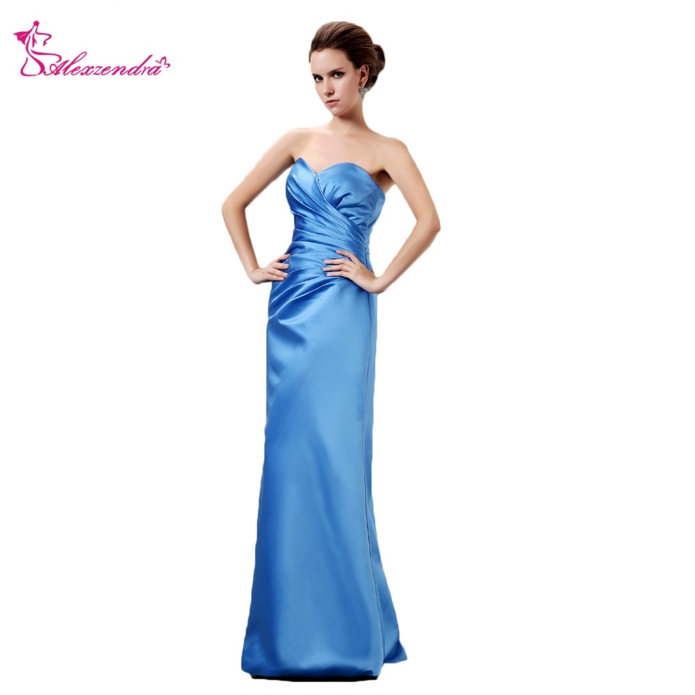 해외]Alexzendra sweetheart royal blue pleats 신부 드레스의 새로운 어머니 긴 이브닝 가운 플러스 사이즈
